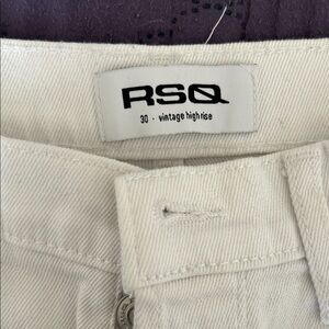 RSQ Women's Cream Distressed Jean Shorts